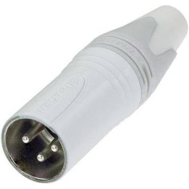 XLR csatlakozó dugó, egyenes pólusszám: 3 fehér Neutrik NC3MXX-WT 1 db XLR csatlakozó dugó, egyenes pólusszám: 3 fehér Neutrik NC3MXX-WT 1 db