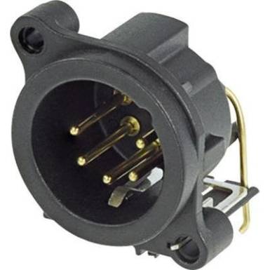 XLR csatlakozó peremes dugó, hajlított érintkezők pólusszám: 5 fekete Neutrik NC5MAH 1 db XLR csatlakozó peremes dugó, hajlított érintkezők pólusszám: 5 fekete Neutrik NC5MAH 1 db