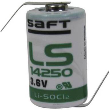 Lítium elem, forrfüles, ½ AA 3,6V 1200mAh, Ø 15 x 25 mm, Saft LS14250HBG Lítium elem, forrfüles, ½ AA 3,6V 1200mAh, Ø 15 x 25 mm, Saft LS14250HBG
