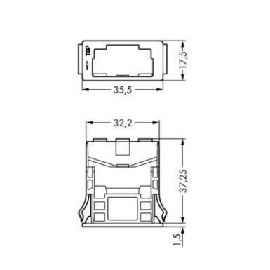 Bepattintható keret, fekete, 100 db, WAGO 770-318 Bepattintható keret, fekete, 100 db, WAGO 770-318