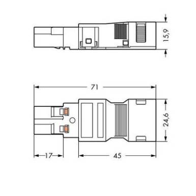 Hálózati csatlakozó dugó, egyenes, 25 A, pólusszám: 2, fehér, 25 db, WAGO 770-132/041-000 Hálózati csatlakozó dugó, egyenes, 25 A, pólusszám: 2, fehér, 25 db, WAGO 770-132/041-000