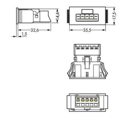 Hálózati csatlakozó dugó, egyenes, 13 A, pólusszám: 5, fehér, 50 db, WAGO 890-735/006-000 Hálózati csatlakozó dugó, egyenes, 13 A, pólusszám: 5, fehér, 50 db, WAGO 890-735/006-000