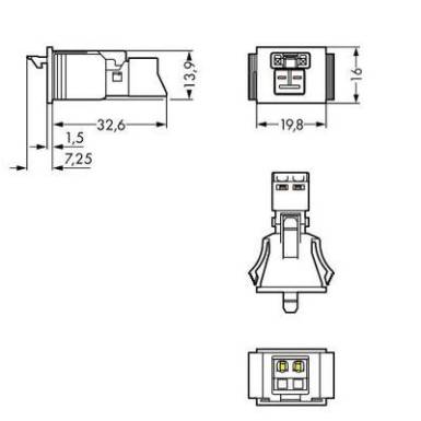 Hálózati csatlakozó dugó, egyenes, 16 A, pólusszám: 2, fehér, 50 db, WAGO 890-732 Hálózati csatlakozó dugó, egyenes, 16 A, pólusszám: 2, fehér, 50 db, WAGO 890-732