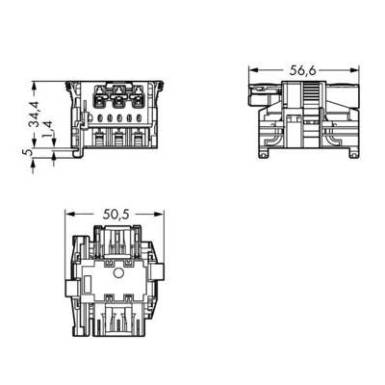 Hálózati adapter, dugó – alj, pólusszám: 3, fehér, WAGO 770-622325 db Hálózati adapter, dugó – alj, pólusszám: 3, fehér, WAGO 770-622325 db