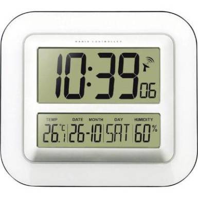 Digitális rádiójel vezérelt falióra, 280x245x32 mm, fehér/ezüst, Techno Line WS 8006 Digitális rádiójel vezérelt falióra, 280x245x32 mm, fehér/ezüst, Techno Line WS 8006