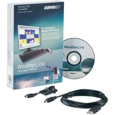 Vezet&eacute;k n&eacute;lk&uuml;li adatgyűjtő, adatlogger, szoftverrel, USB-s, Davis Instruments Weather Link&reg;