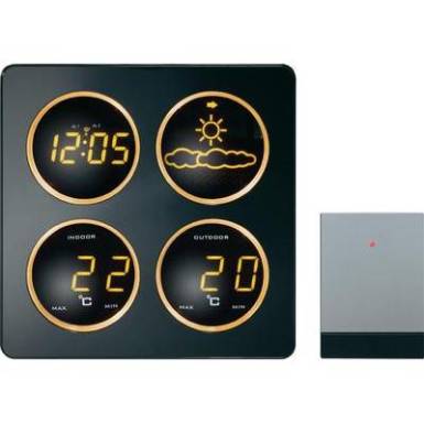 Vezet&eacute;k n&eacute;lk&uuml;li időj&aacute;r&aacute;sjelző &aacute;llom&aacute;s, r&aacute;di&oacute;jel vez&eacute;relt &oacute;r&aacute;val, Techno Line WS 6830