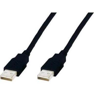 USB k&aacute;bel [1x USB 2.0 dug&oacute; A - 1x USB 2.0 dug&oacute; A] 3 m Fekete Digitus