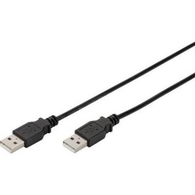 USB kábel 1x USB 2.0 dugó A - 1x USB 2.0 dugó A 1 m Fekete Digitus USB kábel 1x USB 2.0 dugó A - 1x USB 2.0 dugó A 1 m Fekete Digitus
