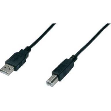USB k&aacute;bel [1x USB 2.0 dug&oacute; A - 1x USB 2.0 dug&oacute; B] 3 m Fekete Digitus 678055