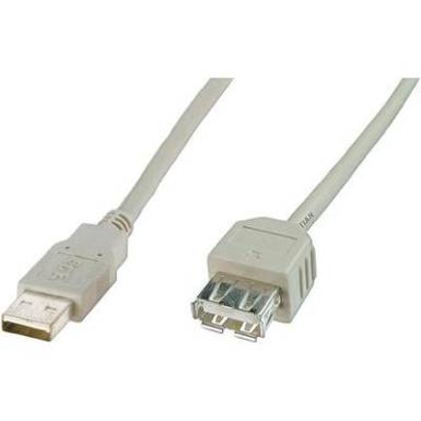 USB kábel 2.0 dugó A - 1x 1.80 m Bézs Digitus USB kábel 2.0 dugó A - 1x 1.80 m Bézs Digitus