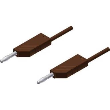 Mérőzsinór, mérővezeték 2db 4mm-es toldható banándugóval 2,5 mm² PVC, 25cm barna SKS Hirschmann MLN 25/2,5 Mérőzsinór, mérővezeték 2db 4mm-es toldható banándugóval 2,5 mm² PVC, 25cm barna SKS Hirschmann MLN 25/2,5