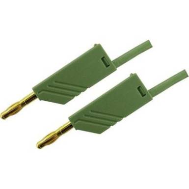 M&eacute;rőzsin&oacute;r, m&eacute;rővezet&eacute;k 2db 4mm-es toldhat&oacute; ban&aacute;ndug&oacute;val 2,5 mm&sup2; PVC, 25cm z&ouml;ld SKS Hirschmann MLN 25/2,5 Au