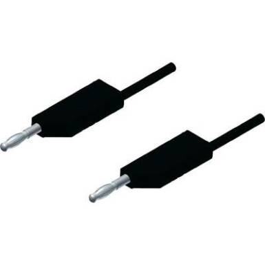 M&eacute;rőzsin&oacute;r, m&eacute;rővezet&eacute;k 2db 4mm-es toldhat&oacute; ban&aacute;ndug&oacute;val 2,5 mm&sup2; PVC, 2 m fekete SKS Hirschmann MLN 200/2,5