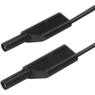 Mérőzsinór, szigetelt mérővezeték 2db 4mm-es toldható banándugóval 1 mm² PVC, 50cm fekete SKS Hirschmann MLS WS 50/1 Mérőzsinór, szigetelt mérővezeték 2db 4mm-es toldható banándugóval 1 mm² PVC, 50cm fekete SKS Hirschmann MLS WS 50/1