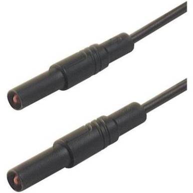 Mérőzsinór, szigetelt mérővezeték 2db 4mm-es toldható banándugóval 2,5 mm² PVC, 50cm fekete SKS Hirschmann MLS GG 50/2,5 Mérőzsinór, szigetelt mérővezeték 2db 4mm-es toldható banándugóval 2,5 mm² PVC, 50cm fekete SKS Hirschmann MLS GG 50/2,5