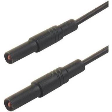 Mérőzsinór, szigetelt mérővezeték 2db 4mm-es toldható banándugóval 1 mm² PVC, 2 m fekete SKS Hirschmann MLS GG 200/1 Mérőzsinór, szigetelt mérővezeték 2db 4mm-es toldható banándugóval 1 mm² PVC, 2 m fekete SKS Hirschmann MLS GG 200/1