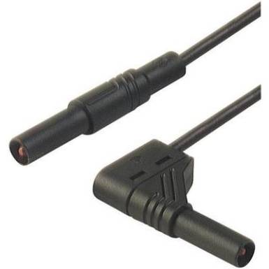 M&eacute;rőzsin&oacute;r, szigetelt m&eacute;rővezet&eacute;k 2db 4mm-es ban&aacute;ndug&oacute;val 1 mm&sup2; PVC, 2 m fekete SKS Hirschmann MLS WG 200/1