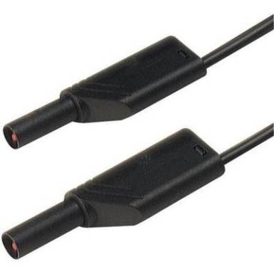 Mérőzsinór, szigetelt mérővezeték 2db 4mm-es toldható banándugóval 2,5 mm² PVC, 50cm fekete SKS Hirschmann MLS WS 50/2,5 Mérőzsinór, szigetelt mérővezeték 2db 4mm-es toldható banándugóval 2,5 mm² PVC, 50cm fekete SKS Hirschmann MLS WS 50/2,5