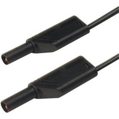 Mérőzsinór, szigetelt mérővezeték 2db 4mm-es toldható banándugóval 1 mm² PVC, 1 m fekete SKS Hirschmann MLS WS 100/1 Mérőzsinór, szigetelt mérővezeték 2db 4mm-es toldható banándugóval 1 mm² PVC, 1 m fekete SKS Hirschmann MLS WS 100/1