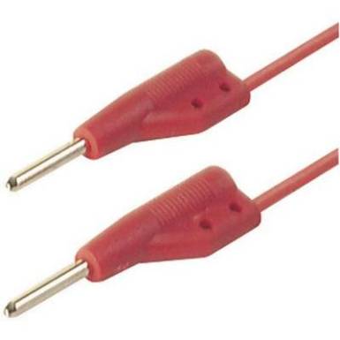 Mérőzsinór, mérővezeték 2db 2mm-es toldható banándugóval 0.5 mm² PVC, 50cm piros SKS Hirschmann MVL 2/50 rt Mérőzsinór, mérővezeték 2db 2mm-es toldható banándugóval 0.5 mm² PVC, 50cm piros SKS Hirschmann MVL 2/50 rt
