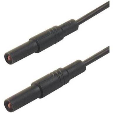 Mérőzsinór, mérővezeték 4 mm-es banándugóval, 1 mm² Szilikon 1 m fekete SKS Hirschmann MLS SIL GG 100/1 Mérőzsinór, mérővezeték 4 mm-es banándugóval, 1 mm² Szilikon 1 m fekete SKS Hirschmann MLS SIL GG 100/1