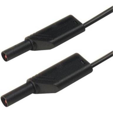 Mérőzsinór, mérővezeték 4 mm-es banándugóval, 1 mm² Szilikon 50cm fekete SKS Hirschmann MLS SIL WS 50/1 Mérőzsinór, mérővezeték 4 mm-es banándugóval, 1 mm² Szilikon 50cm fekete SKS Hirschmann MLS SIL WS 50/1