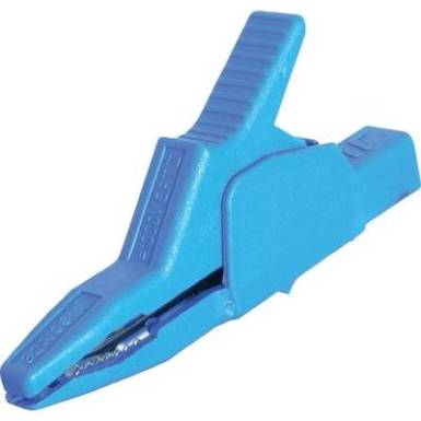 Szigetelet krokodilcsipesz, m&eacute;rőcsipesz 4 mm-es csatlakoz&oacute;aljjal, k&eacute;k SKS Hirschmann AK 2 B 2540