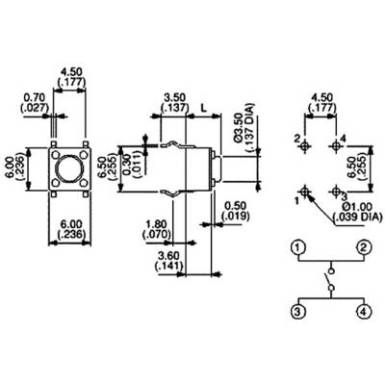 Nyom&oacute;gomb 12 V/DC 50 mA, 1 x ki/(be), APEM PHAP3301D