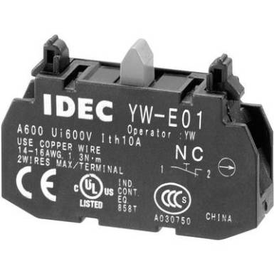 Egyszerű csatlakozóblokk, csavaros kivitel, 240 V/AC 6 A, Idec YW-E10 Egyszerű csatlakozóblokk, csavaros kivitel, 240 V/AC 6 A, Idec YW-E10