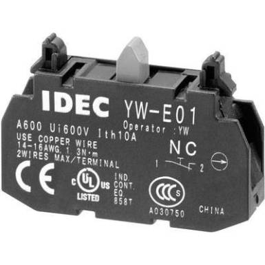 Egyszerű csatlakozóblokk, csavaros kivitel, 240 V/AC 6 A, Idec YW-E01 Egyszerű csatlakozóblokk, csavaros kivitel, 240 V/AC 6 A, Idec YW-E01