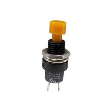 Nyomógomb 250 V/AC 1,5 A, 1 x ki/(be), sárga, SCI R13-509A-05YL Nyomógomb 250 V/AC 1,5 A, 1 x ki/(be), sárga, SCI R13-509A-05YL