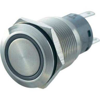 Vandálbiztos nyomókapcsoló körvilágítással, 19 mm, 250 V/AC 5A, zöld, LAS1-AGQ-11ZE, Green Vandálbiztos nyomókapcsoló körvilágítással, 19 mm, 250 V/AC 5A, zöld, LAS1-AGQ-11ZE, Green