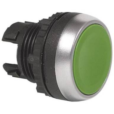 Nyomógomb, L21AA02 lapos, zöld Nyomógomb, L21AA02 lapos, zöld