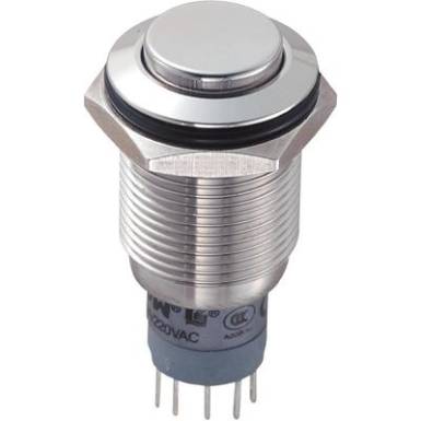 Vand&aacute;lbiztos nyom&oacute;gomb, 16 mm, 250V/AC, 3A, LAS2GQH-11/S/P