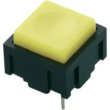 Nyomógomb 50 V DC/AC 0,025 A, 1 x ki/(be), sárga, PBS-18B Nyomógomb 50 V DC/AC 0,025 A, 1 x ki/(be), sárga, PBS-18B