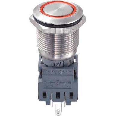Vandálbiztos nyomógomb19mm 5A/250VAC piros Vandálbiztos nyomógomb19mm 5A/250VAC piros