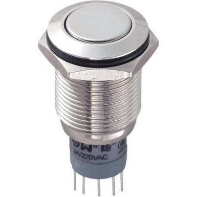 Vandálbiztos nyomógomb, 16 mm, 250V/AC, 3A, LAS2GQF-22/N/P Vandálbiztos nyomógomb, 16 mm, 250V/AC, 3A, LAS2GQF-22/N/P