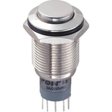 Vandálbiztos nyomógomb, 16 mm, 250V/AC, 3A, LAS2GQH-22/N/P Vandálbiztos nyomógomb, 16 mm, 250V/AC, 3A, LAS2GQH-22/N/P