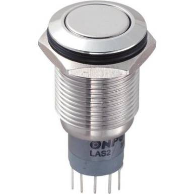 Vandálbiztos nyomógomb, 16 mm, 250V/AC, 3A, LAS2GQF-22/S/P Vandálbiztos nyomógomb, 16 mm, 250V/AC, 3A, LAS2GQF-22/S/P