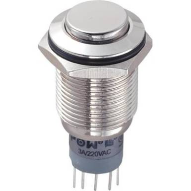 Vandálbiztos nyomókapcsoló, 16 mm, 250 V/AC 3A, LAS2GQH-22Z/N/P Vandálbiztos nyomókapcsoló, 16 mm, 250 V/AC 3A, LAS2GQH-22Z/N/P
