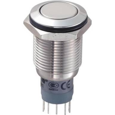 Vandálbiztos nyomógomb, 16 mm, 250V/AC, 3A, LAS2GQF-11/S/P Vandálbiztos nyomógomb, 16 mm, 250V/AC, 3A, LAS2GQF-11/S/P