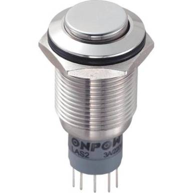 Vandálbiztos nyomókapcsoló, 16 mm, 250 V/AC 3A, LAS2GQH-22Z/S/P Vandálbiztos nyomókapcsoló, 16 mm, 250 V/AC 3A, LAS2GQH-22Z/S/P