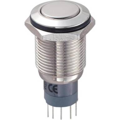 Vand&aacute;lbiztos nyom&oacute;kapcsol&oacute;, 16 mm, 250 V/AC 3A, LAS2GQF-11Z/N/P