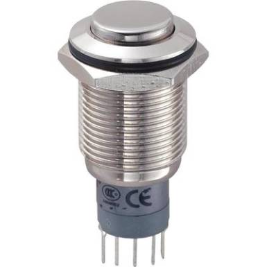 Vandálbiztos nyomókapcsoló, 16 mm, 250 V/AC 3A, LAS2GQH-11Z/N/P Vandálbiztos nyomókapcsoló, 16 mm, 250 V/AC 3A, LAS2GQH-11Z/N/P