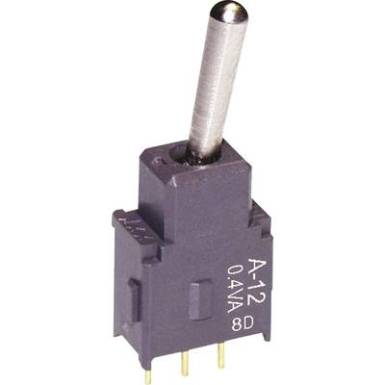 Karos billenőkapcsoló 28 V 0,1 A, 1 x be/be, NKK Switches A12AP Karos billenőkapcsoló 28 V 0,1 A, 1 x be/be, NKK Switches A12AP