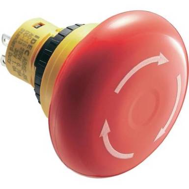 Vészkikapcsoló gomb 16 mm, 250 V/AC 3 A, 2 nyitó, Idec AB6E-4BV02PRM Vészkikapcsoló gomb 16 mm, 250 V/AC 3 A, 2 nyitó, Idec AB6E-4BV02PRM