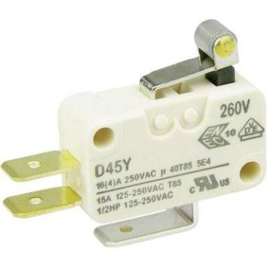Cherry miniatűr karos mikrokapcsoló, 250V/AC, 1 váltó, csúszósarus, D453-V1RA Cherry miniatűr karos mikrokapcsoló, 250V/AC, 1 váltó, csúszósarus, D453-V1RA