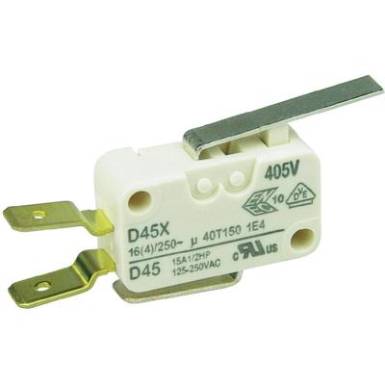 Cherry miniatűr karos mikrokapcsoló, 250V/AC, 1 váltó, csúszósarus, D45U-V3LD Cherry miniatűr karos mikrokapcsoló, 250V/AC, 1 váltó, csúszósarus, D45U-V3LD
