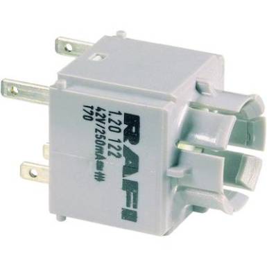 RAFI Szabványos kapcsolóelem 1.20122.061 lámpafoglalat nélkül Laposérintkezős csatlakozók, 2,8 x 0,8 mm 250 V 6 (4) A RAFI Szabványos kapcsolóelem 1.20122.061 lámpafoglalat nélkül Laposérintkezős csatlakozók, 2,8 x 0,8 mm 250 V 6 (4) A